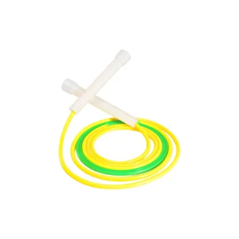Sand Type Fitness Training Non Countable Jump Ropes Kids Rubber+PVC Rope, Plastic Controller Yellow Pink