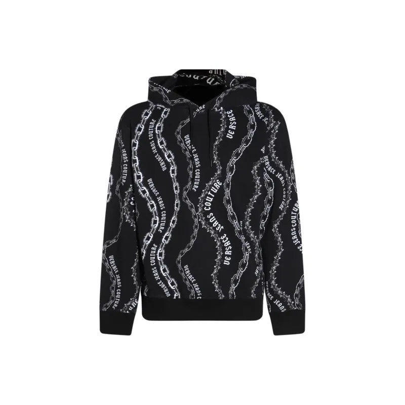 VERSACE Logo print Cotton Hoodie-0