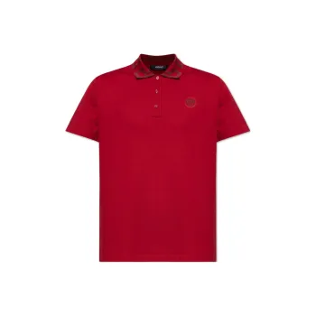 VERSACE Medusa Embroidered Short Sleeved Polo Shirt