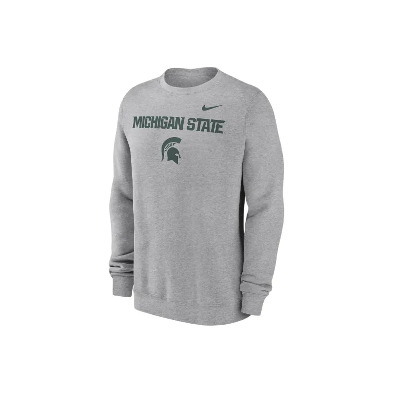 Nike Michigan State Spartans Primetime Primary Stack Men's Nike College Pullover Crew-0
