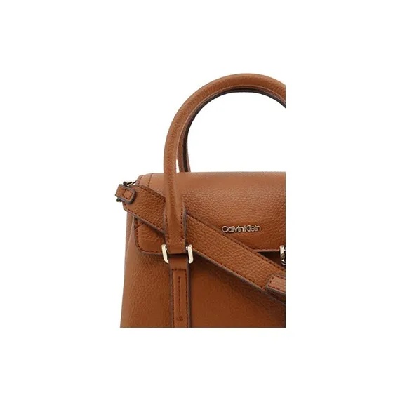 CALVIN KLEIN Polyurethane Shoulder Bag Crossbody Bag Handbag Mini Women's Brown-4