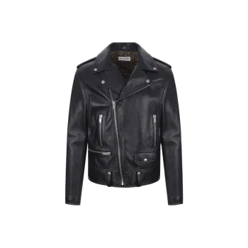 SAINT LAURENT Leather Zipped Biker Jacket