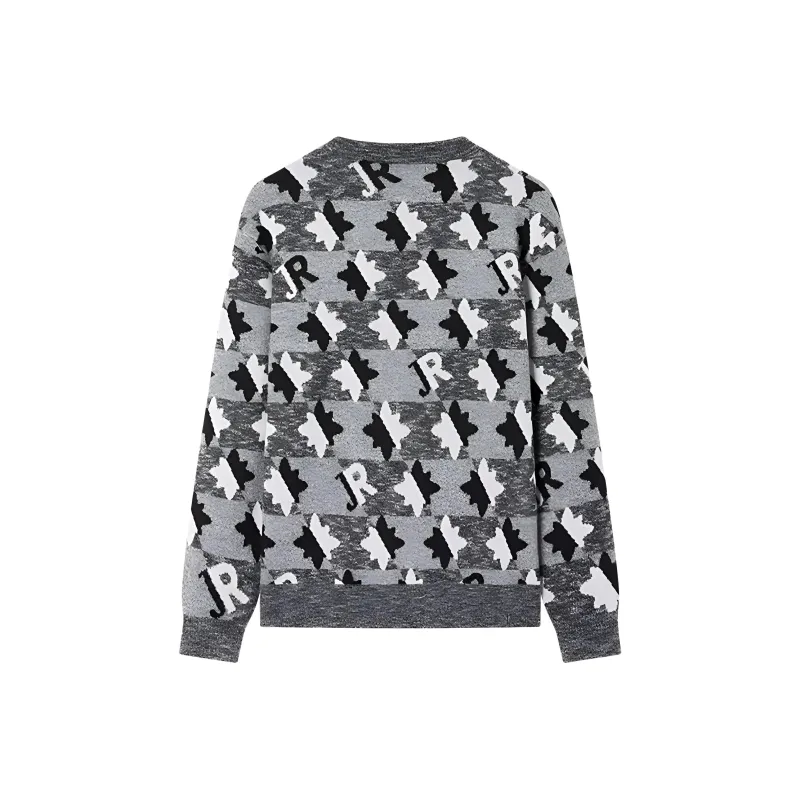 JOHN RICHMOND FW24 Sweater Men's Smoke Gray Houndstooth-1