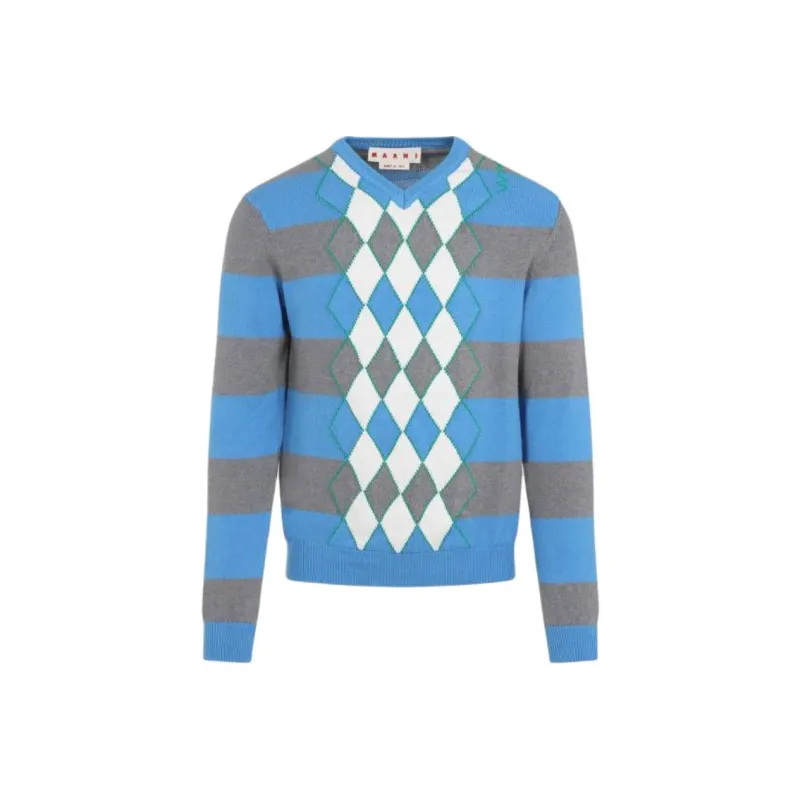 MARNI Argyle Motif Striped Jumper-0