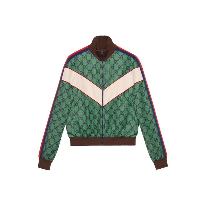 GUCCI Gg Jersey Zip Jacket With Web - POIZON