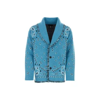 Alanui Bandana Jacquard Fringed Buttoned Cardigan