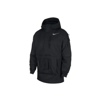 Nike Men's Logo Print Big Pocket Sports Hooded Jacket Black