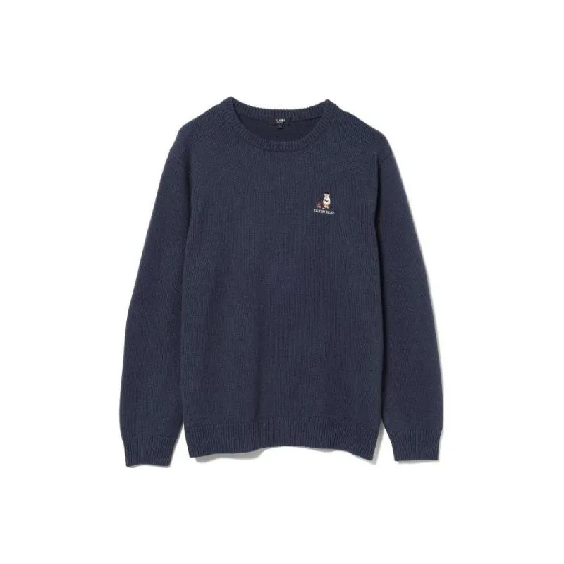 Beams Sweater Men's Marine Blue-0