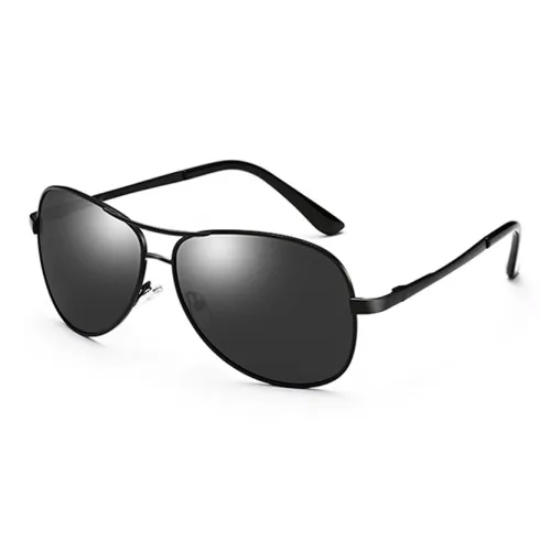 PRETTYALLUSION Plate And Metal Aviator Sunglasses Men's