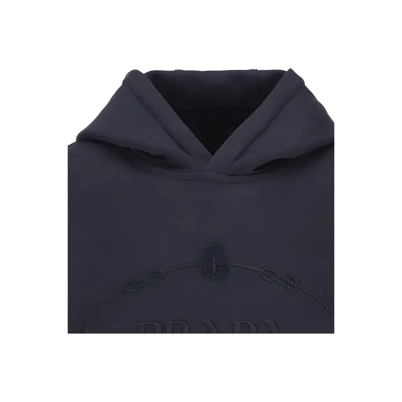 PRADA Long Sleeved Drawstring Hoodie-5