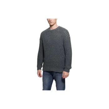 GUESS Rib Knit Sweater Sweater Men's Gray