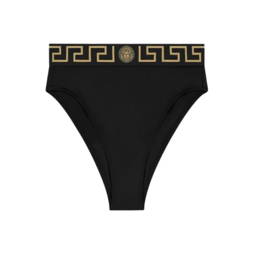 VERSACE Greca Border High Waist Bikini Bottom 'Black'