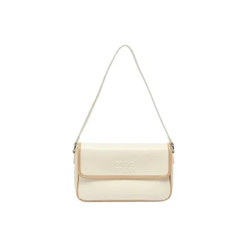 Three Blessings PU Crossbody Bag, Shoulder Bag Medium Size Women's Ivory White/Black