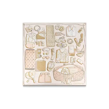 LOUIS VUITTON Silk Scarves Women's Sunset Orange