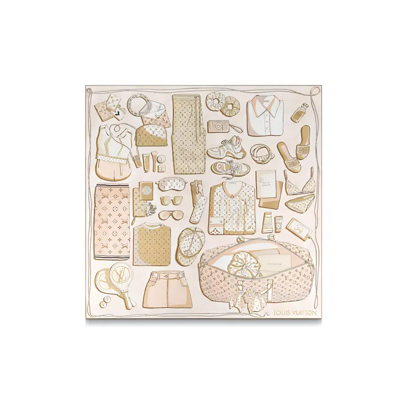 LOUIS VUITTON Silk Scarves Women's Sunset Orange-0