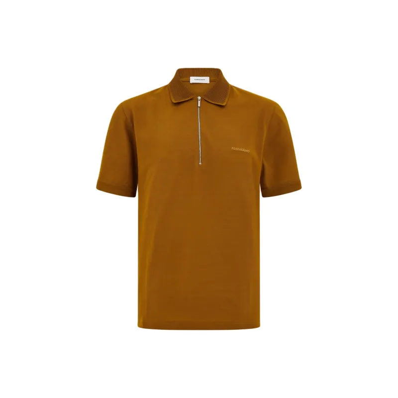 Ferragamo Zip Collar Polo-0