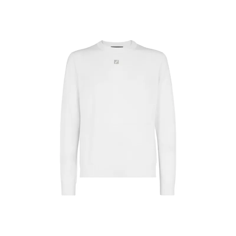 FENDI Logo Plaque Crewneck Knitted Jumper-0