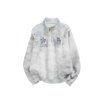 Qnxeey Sweatshirt Unisex Tie Dye Black