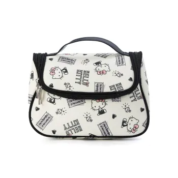 Sanrio Hello Kitty Canvas Makeup Bag Women's Black