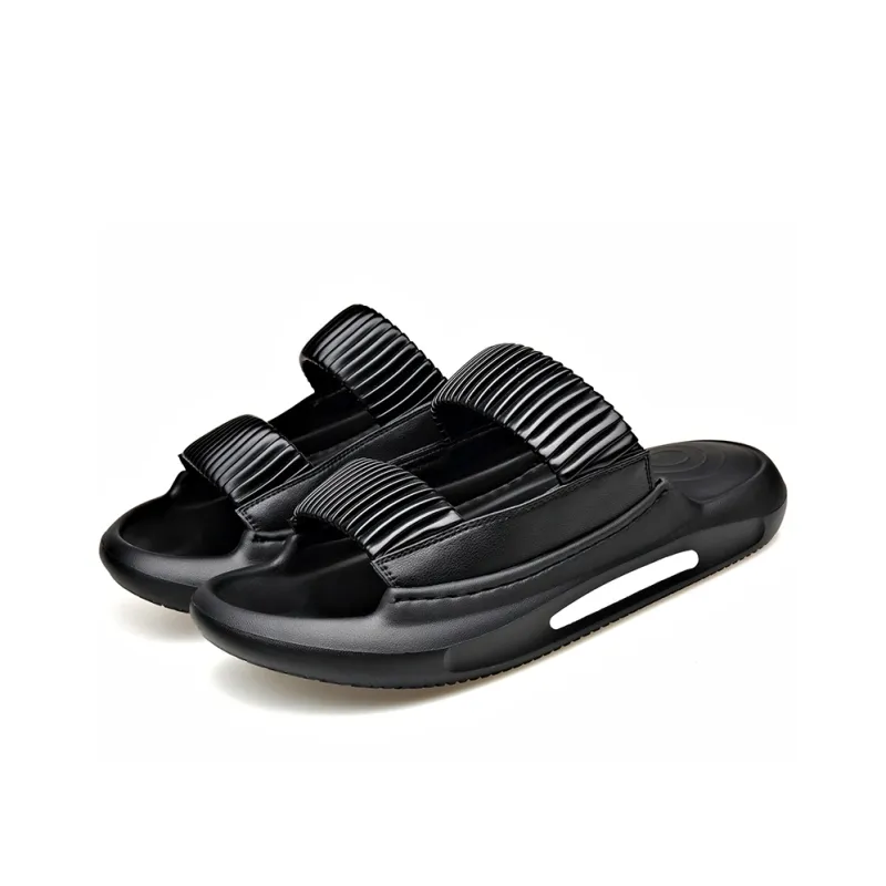 XIAOTOULANG Slip Resistant Odor Resistant Slide Slippers Men's Black-2