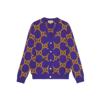 GUCCI Gg Intarsia Knit Cardigan