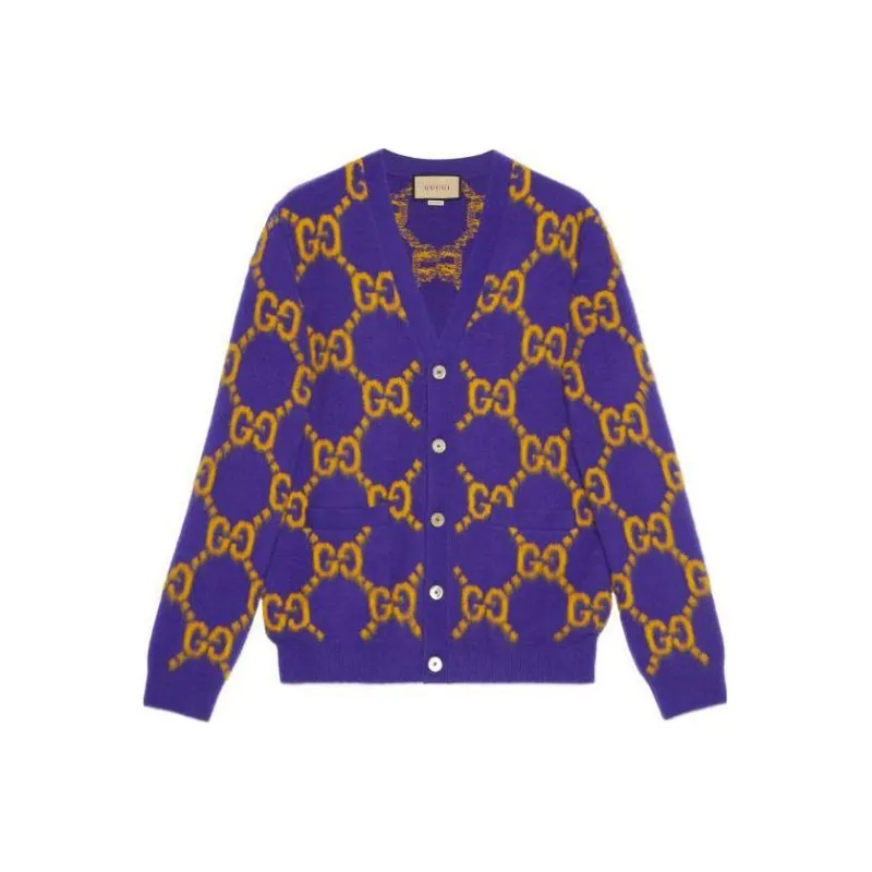 GUCCI Gg Intarsia Knit Cardigan-0