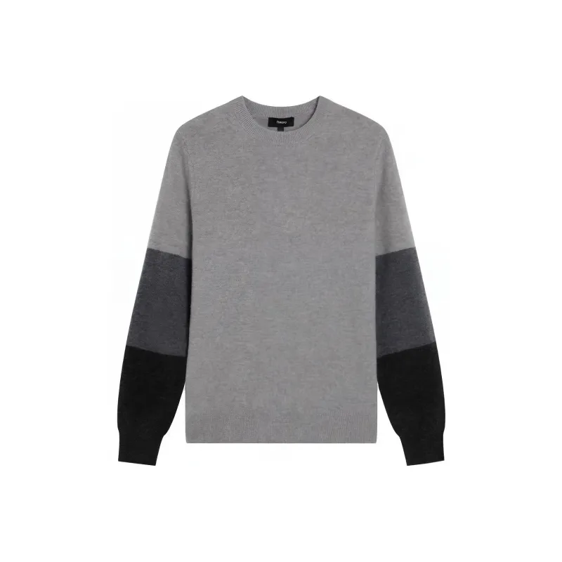 THEORY Sweater Men's Cool Gray Mixed Color-0