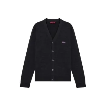 GUCCI Logo Embroidered Button Up Cardigan