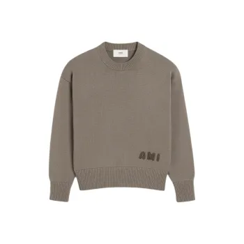 Ami Logo Embroidered Crewneck Knitted Sweater