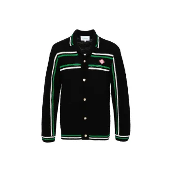 CASABLANCA Crochet Effect Tennis Shacket
