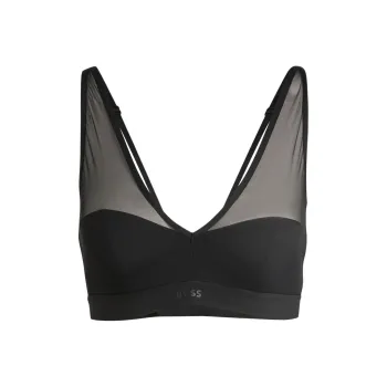 HUGO BOSS Mixed-Material Bra With Multiway Straps Bra Women's Black