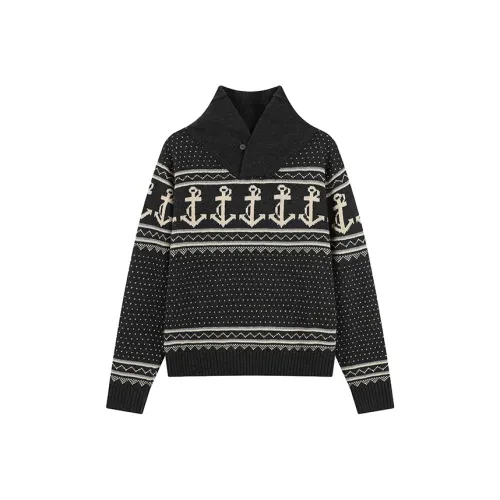 Crying Center Sweaters Unisex Black Gray Color