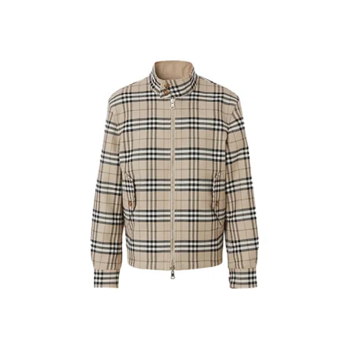 Burberry Reversible Check Wool Cotton Harrington Jacket