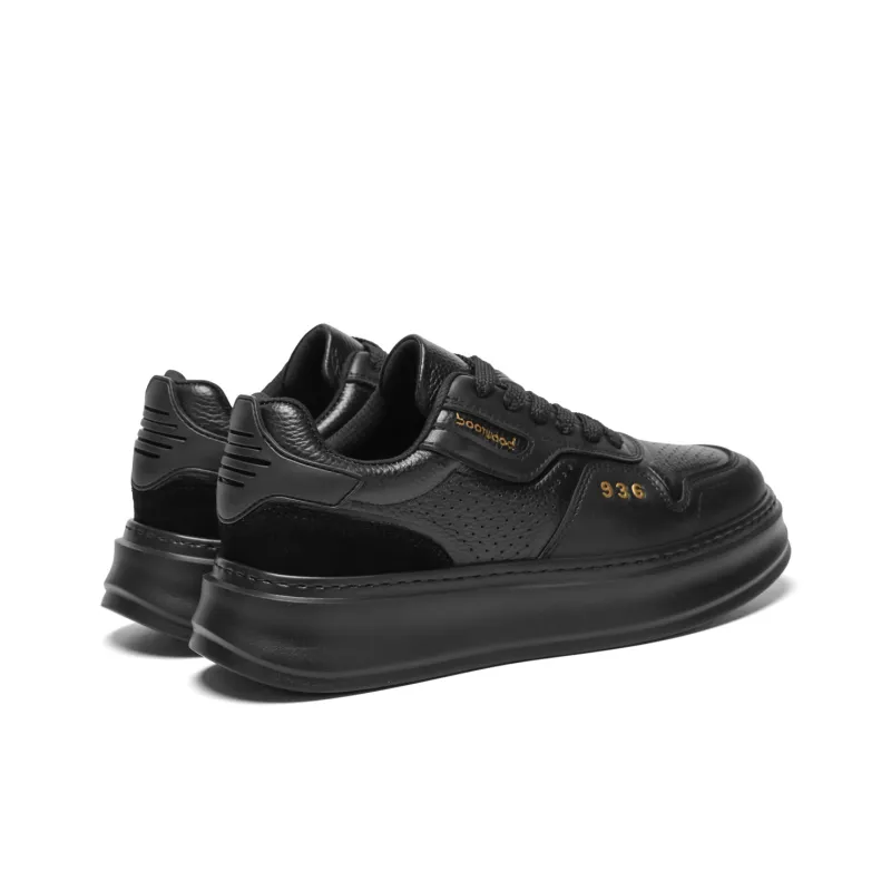 Meixi Breathable Height Increase Low Top Skateboard Shoes Men's Black-3