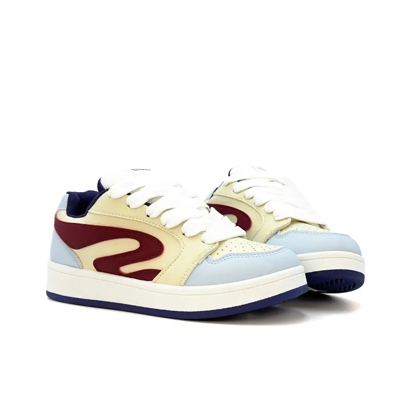 7 SEVFUN Low Top Skateboard Shoes Women's Cream Blue Box-2