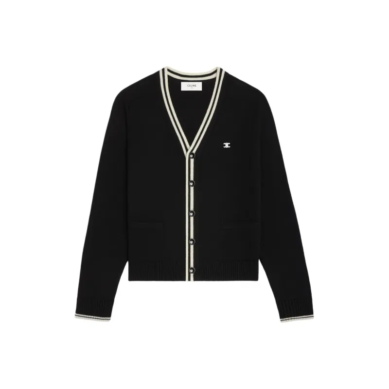 CELINE Triomphe Cardigan In Wool-0