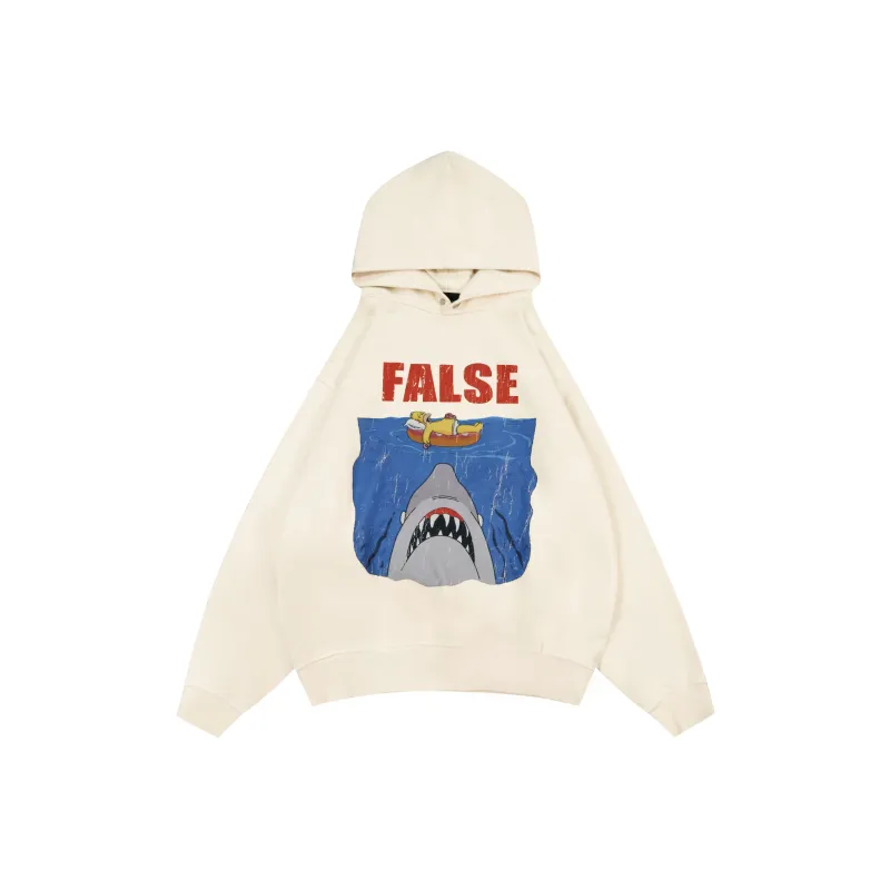 False Perception Sweatshirt Unisex Distressed White-0