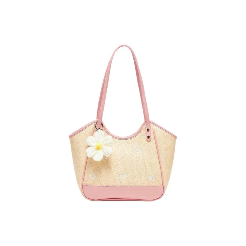 Three Blessings PU Tote Bag, Shopping Bag, Handbag, Shoulder Bag Medium Size Women's Multicolor-0