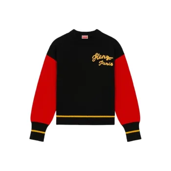KENZO 'year Of The Dragon' Embroidered Genderless Jumper Sweater Unisex Black Red