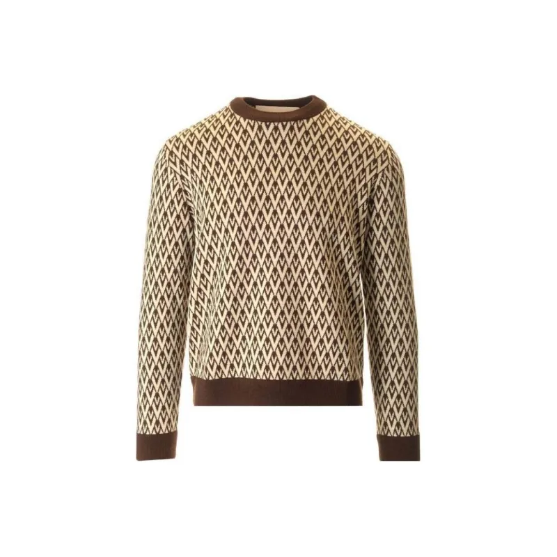 Valentino Toute La V Jacquard Crewneck Jumper-0