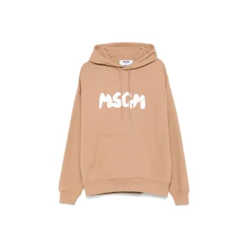 MSGM Brushstroke logo Jersey Hoodie