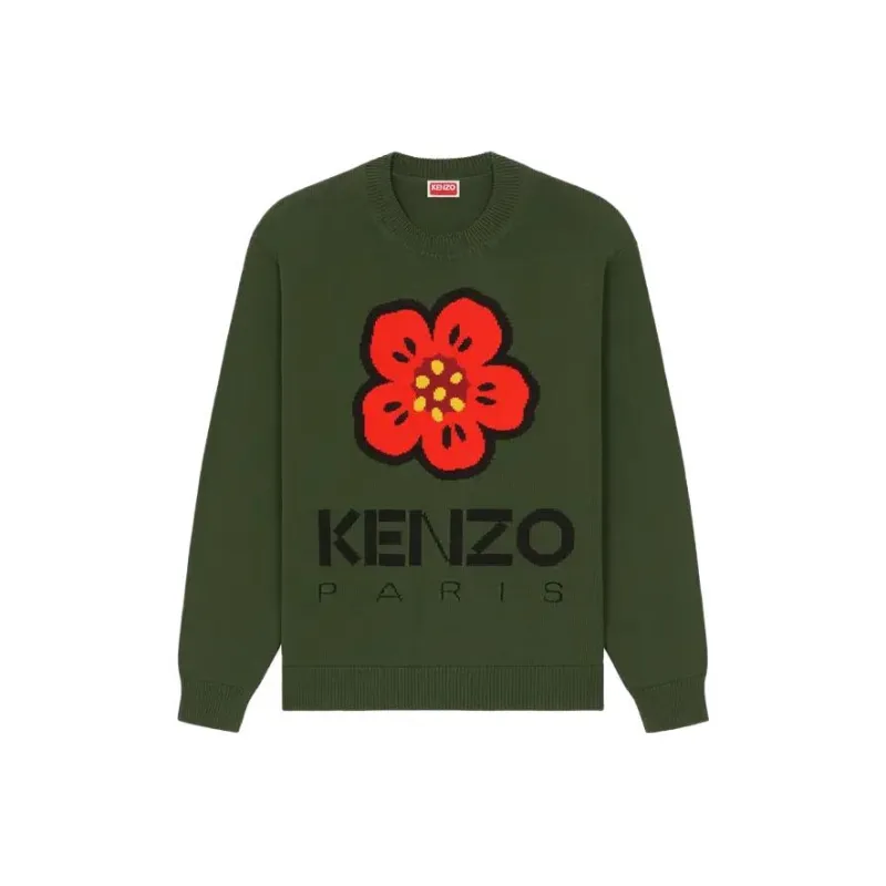 KENZO Boke Flower Logo Intarsia Crewneck Jumper-0
