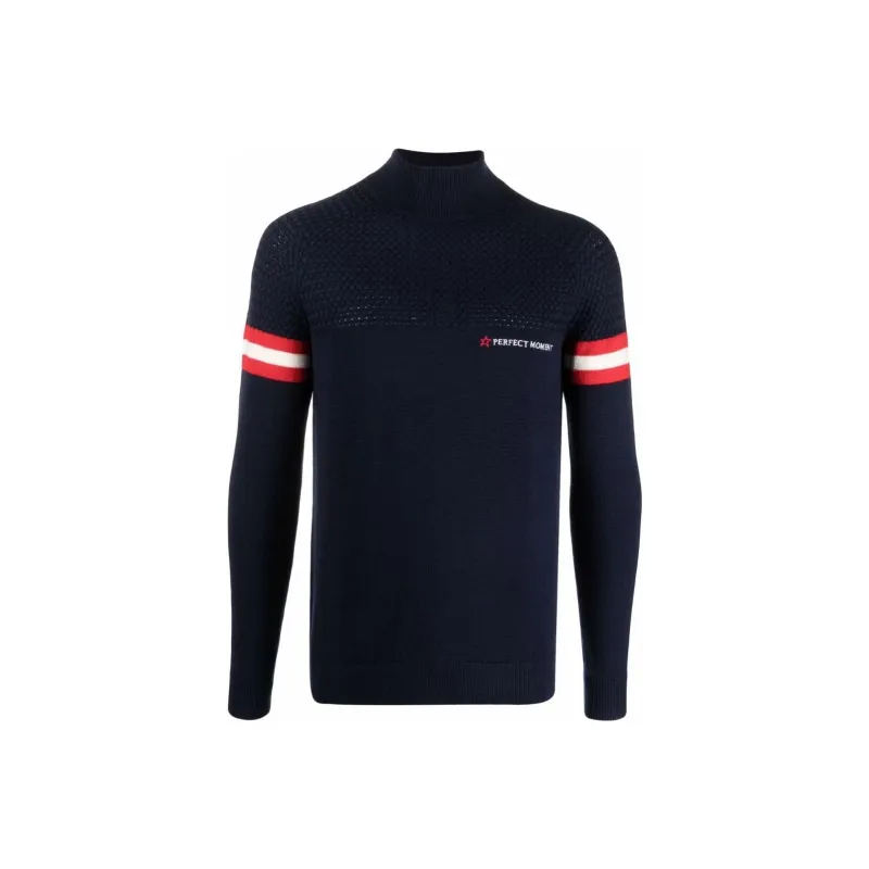 PERFECT MOMENT Textured Yoke Mock Neck Jumper-5