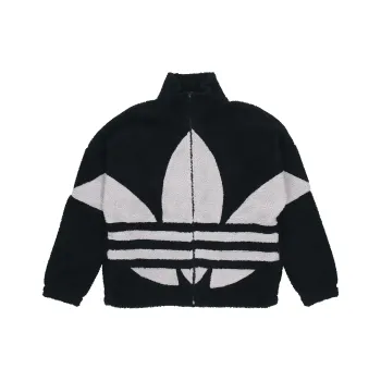 adidas originals Trefoil Logo Fleece Retro Stand Collar Jacket Black