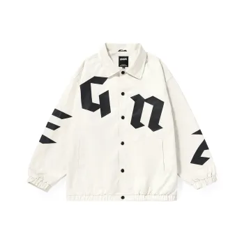 GENANX Loose Fit Jacket Unisex Milk White