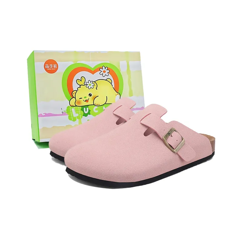 Budding Bear Cork Sole Quiet Odor Resistant Abrasion Resistant Slip Resistant Closed Toe Slippers Unisex-24