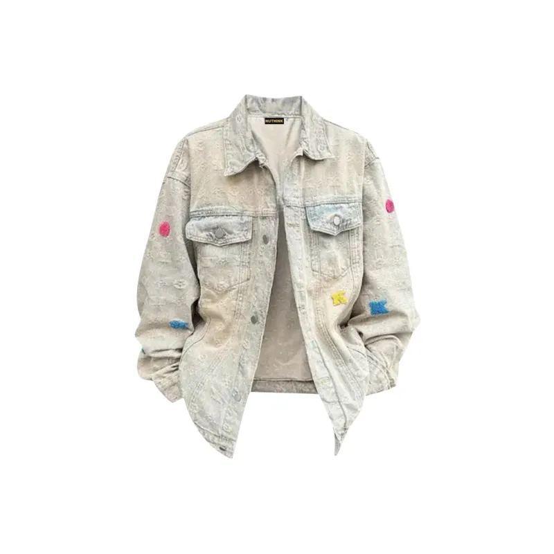 Nuthink Denim Jacket Unisex Yellow Mud-0