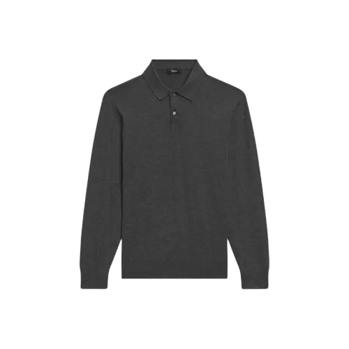 THEORY Polo Shirt Men's Medium Gray