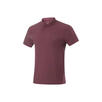 LiNing Polo Shirt Men's Mixed Color Dark Red Purple