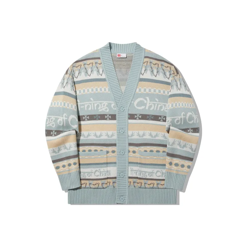 LiNing Knitwear Unisex Stone Blue Gray Jacquard-0